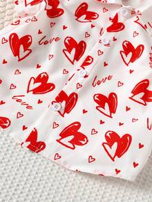 Áo len cardigan cổ polo tay ngắn in hình trái tim ngày lễ tình nhân màu đỏ cho bé trai/bé gái mùa xuân/hè, thích hợp cho tiệc sinh nhật, lễ rửa tội, lễ kỷ niệm sinh nhật lần thứ 1, dạ tiệc, biểu diễn, đám cưới, ngày lễ tình nhân và các dịp khác - Nhiều màu - Xem 6