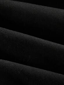 ROMWE Grunge Punk Spring/Summer Grunge-Punk Vintage Edgy Deep Black Washed Rivet Pleated Halter Dress, Plus Size Denim Dress - Black - View 4