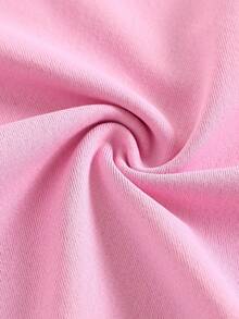 SHEIN Serisse Kids Tween Girls Casual Solid Color Long Sleeve Top Tee And Flared Pants 2Pieces Set, Suitable For Autumn/Winter, Daily Wear Girls Pants Suit Casual Two Piece Set Pink Two Piece Set - Watermelon Pink - View 10