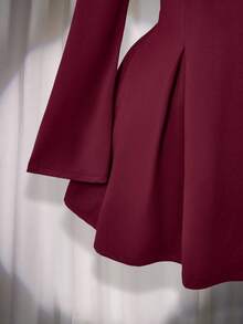 SHEIN ICON Váy đỏ ôm cổ vuông cỡ lớn cho nữ - Đỏ - Xem 8