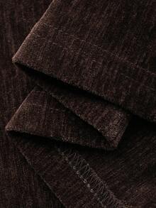 FRIFUL Women's Straight Corduroy Slit Hem Skirt