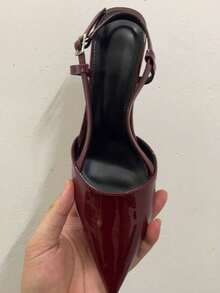 CUCCOO BIZCHIC 女士时尚优雅酒红色露跟高跟鞋 - 酒紅色 - 查看 8