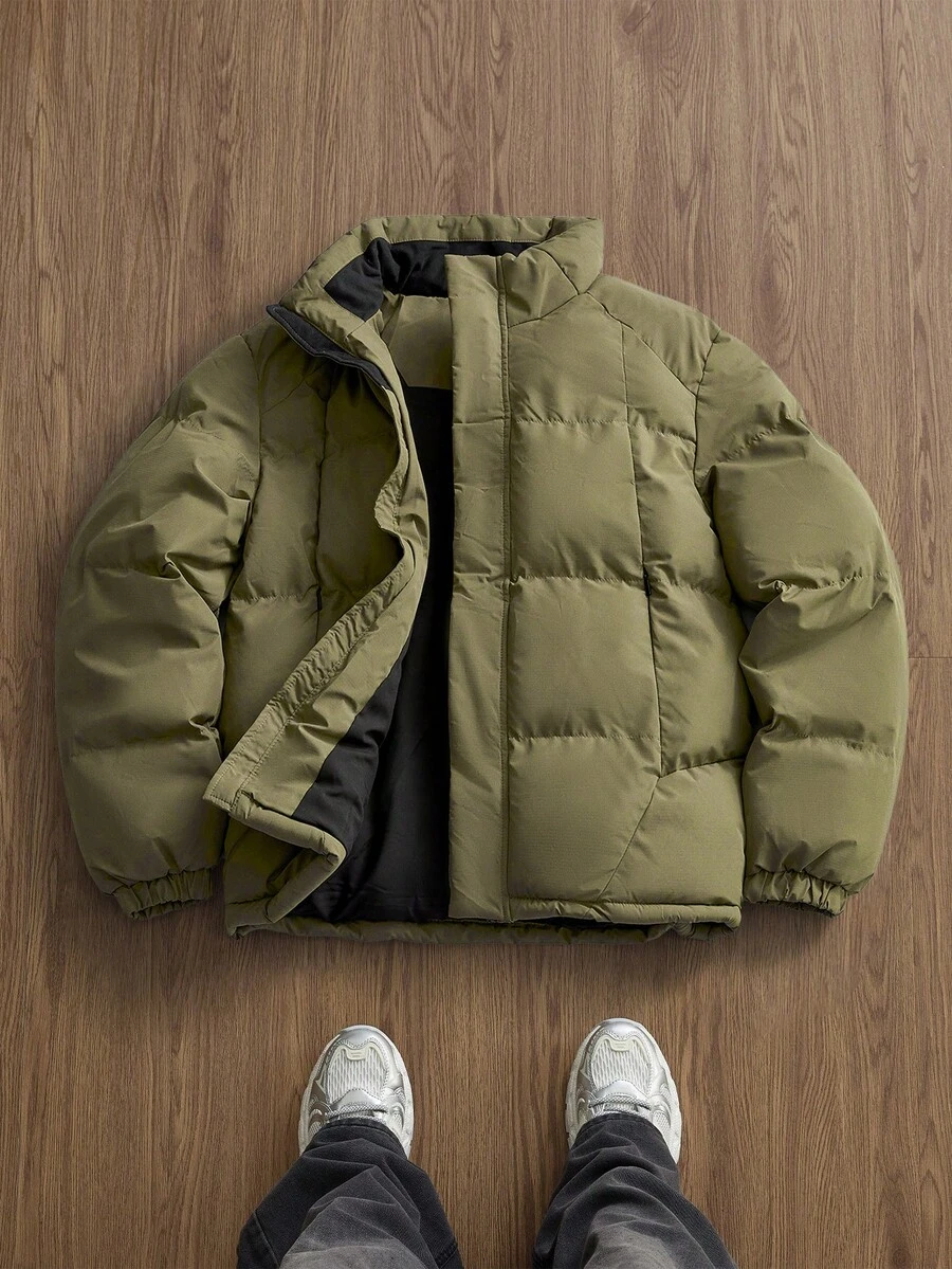 SWAVVY Abrigo acolchado versátil y grueso, nuevo para el invierno 2025 - Caqui - Ver 1