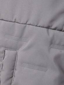 Vacaura 青少年男孩绗缝超声波前片连帽休闲棉服 - 灰色 - 查看 3