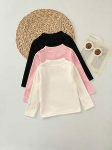 SHEIN 女婴休闲翻领长袖上衣，百搭