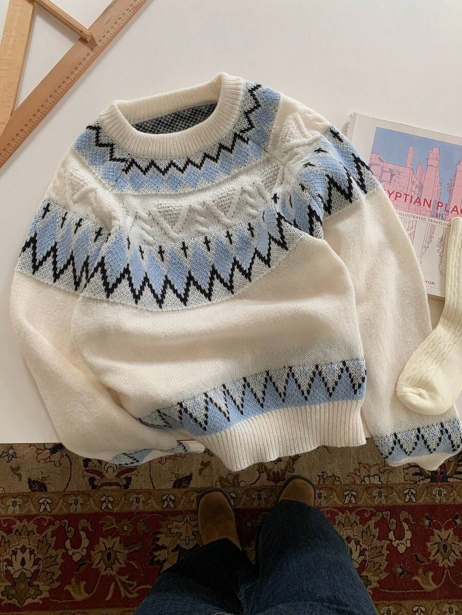 Comfortcana Femmes Décontracté Vague Rayé Col Rond Manches Raglan, Automne/Hiver Femmes, S Pour Femmes Femmes Pulls