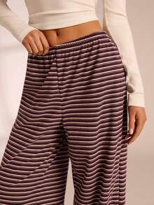 Glamine Women's Fashionable Multi-Color Striped Knit Pants - Multicolor - View 2