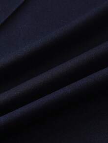 SHEIN Vacaura 2 件套青少年连帽不对称拼接设计海军蓝口袋运动衫和休闲运动裤，春秋季 - 藏蓝色 - 查看 6