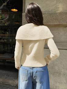 Aloruh Pull col roulé ajusté à manches longues jaune pour femmes, automne/hiver - Beige - Voir 2