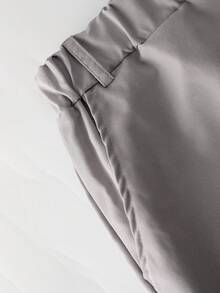 2pcs Teenage Spring Sports Casual Gentleman Single-Breasted Gray Long Sleeve Shirt And Elastic Waist Slant Pocket Casual Long Pants, 2 Pieces Set, Vacaura Boy Outfit Chic Outfits For Autumn/Winter Fall