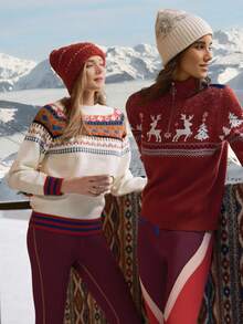 Activina 女士圣诞滑雪几何图案长袖毛衣 - 彩色 - 查看 11