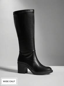 SHUZIA 女士宽筒舒适厚底软跟拉链中筒靴 - 黑色 - 查看 2