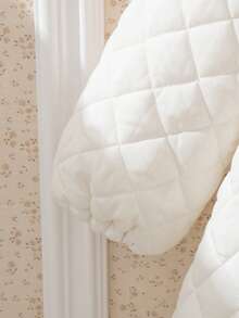 Souflis 1 Áo khoác phong cách thường ngày dễ thương cho bé gái mùa đông, trang trí in hoa, tay dài, đầm đệm ấm áp - trắng - Xem 5