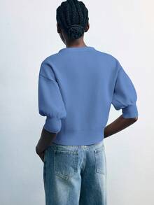 Maija Áo khoác cardigan dệt kim nữ tay lửng, cài cúc đơn, họa tiết hoa 3D bằng kim loại, kiểu dáng thường ngày, thể hiện cá tính và thời trang. Tay lửng, thoải mái, phù hợp cho đi làm, công sở, tiệc tùng và hẹn hò. - Màu xanh lam - Xem 3