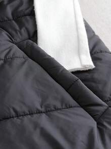 SHEIN CURVE+ Große Größen ärmelloser, warm gefütterter, lang geschnittener Mantel mit Kapuze, Winterkollektion - Verschiedenfarbig - View 8