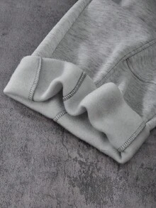 Coolqubz Vacaura Boy's Casual Loose Fit Patchwork Gray Straight Leg Sweatpants, Versatile Athletic Long Pants For Teens, All Season Chic Outfits For Autumn/Winter Fall,Unisex