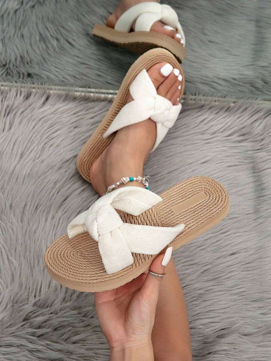 GlamourGrip Women Flat Sandals - White - View 1