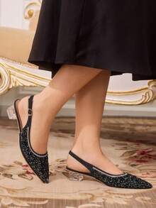 CUCCOO TILAWA 时尚休闲亮面闭趾女式高跟鞋 - 黑色 - 查看 5