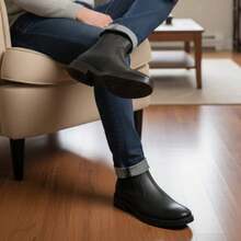 Botin de caballero en piel de res - Negro - Ver 5