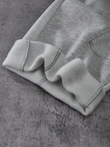 Coolqubz 男童休闲宽松拼接灰色直筒运动裤，四季皆宜的多功能运动裤 - 灰色 - 查看 4