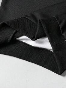 Vacaura 两件套男童休闲拼接圆领印花长袖卫衣和抽绳运动裤，时尚日常穿搭，春秋季 - 彩色 - 查看 6