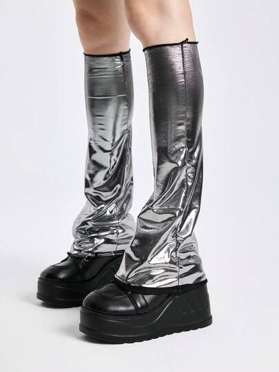 ROMWE Kawaii 1 Pair Extra Long Striped Leg Warmers For Women, Warm