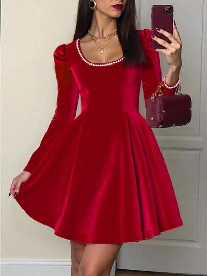 新款时尚休闲日常百搭女式连衣裙，春秋季