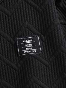 SHEIN Tween Boy Solid Round Neck Long Sleeve Sweatshirt With Emblem, Casual For Everyday Wear, School, Campus, College Chic Outfits For Autumn/Winter