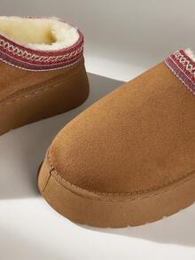 Solecia 女士休闲厚底雪地靴，冬季 - 卡其色 - 查看 6