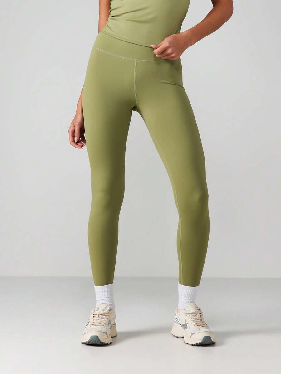 MISSGUIDED Quần bó thể thao cạp cao Quần tập yoga hiệu suất Quần bó tập luyện Quần tập co giãn Quần áo thể thao năng động - màu xanh lá - Xem 1