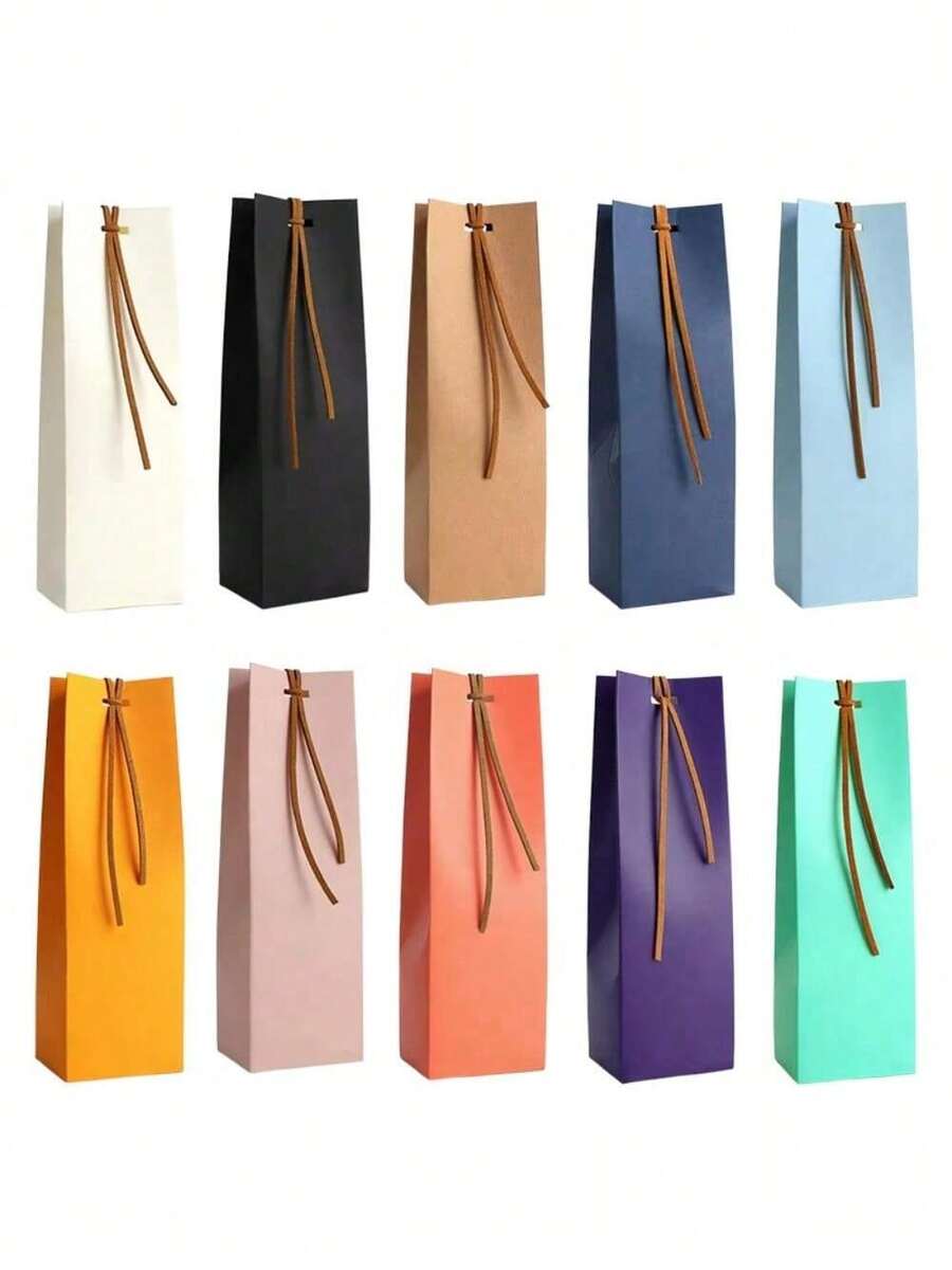 10 túi quà giấy Kraft tiệc kẹo hộp quà nhỏ quà tặng sinh nhật quà tặng tiệc cưới bánh quy kẹo túi quà tặng lễ hội - Nhiều màu - Xem 1