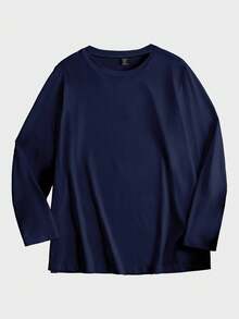 EMERY ROSE 2 chiếc áo thun dài tay cổ tròn màu xanh navy và hồng dành cho nữ, áo thường ngày và đa năng, mùa thu/đông - Nhiều màu - Xem 5
