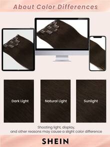 2号深棕色夹式接发片，真人发，120克，7片装，直发，Remy发夹式接发片 - S2 - 查看 10