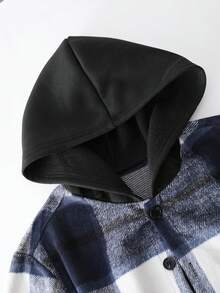 Vacaura 2 件套青少年休闲连帽格子外套和格子侧条纹运动裤，春秋季 - 彩色 - 查看 3