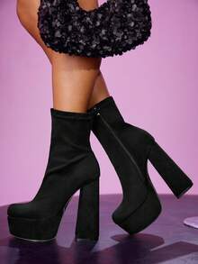 CUCCOO LuxiPop 女士时尚防水厚底高跟踝靴