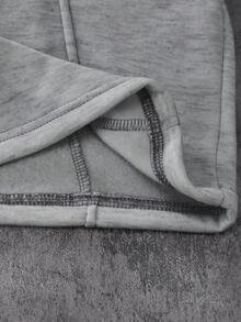 Coolqubz 男童休闲宽松拼接灰色直筒运动裤，四季皆宜的多功能运动裤 - 灰色 - 查看 5