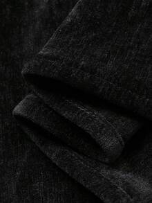 FRIFUL Women's Bow Tie Strap Corduroy A-Line Sleeveless Casual Long Dress - Dark Grey - View 9