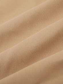 Vacaura Tween Boy 中长款休闲翻领宽松风衣，英伦风单排扣