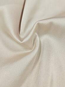 SHEIN Elenzya Đầm maxi chữ A dáng dài bằng vải satin cổ bèo nhún bất đối xứng vai trễ dành cho nữ cỡ lớn - Màu be - Xem 4