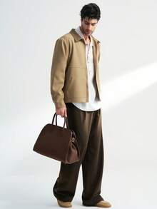 Manfinity Dauomo Men's Casual Contrast Color Collar Jacket, Autumn - Multicolor - View 4