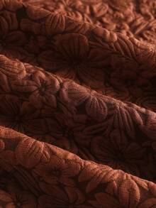 TOKVUE Herren Blumen Jacquard Reißverschluss Kragen Lässig Pendler Hemd Vintage Hemd Braunes Hemd Blumenhemd Kurzes Hemd Reißverschluss Hemd, Langarm Oberteil