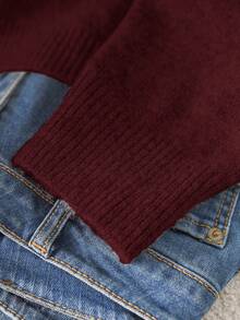 CosyJoli Plus Size Elegant French Bow Knit Red Blouse, Casual & Romantic For Vacation Bow Clothes Women Red Sweater Cute Sweater Bow Top Women Bow Sweater/Winter Women Sweater