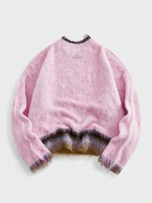 EASEVO Manfinity Brand - Men's New Loose Casual Comfortable Pullover Sweater - Pink - View 10