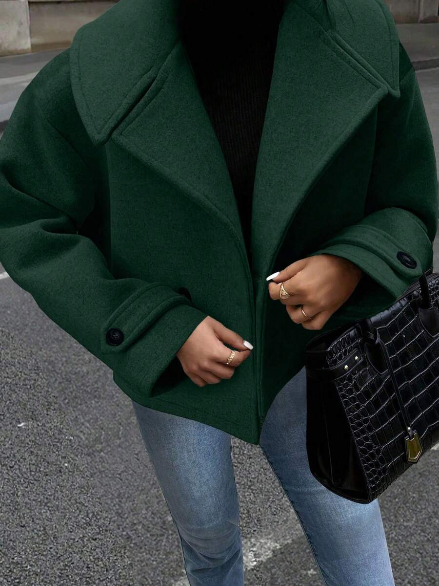 Easura Áo khoác Urban Vintage cỡ lớn, Thu/Đông - Màu xanh lá cây đậm - Xem 1