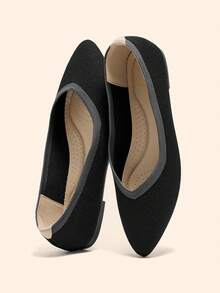 CUCCOO BASICS Bailarinas de punta fina versátiles y minimalistas para uso casual y de oficina - Negro - Ver 5