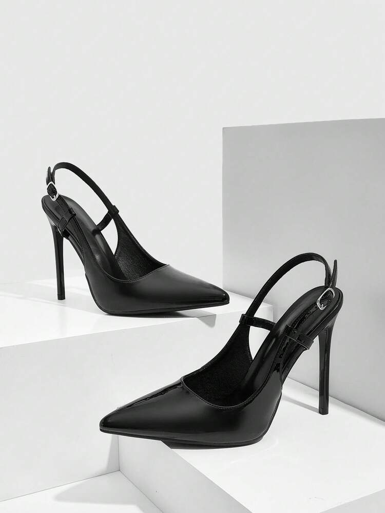 CUCCOO SZL Women's Pointed Toe Buckle Design Fashionable High Heels, Versatile For Daily Wear For Christmas Valentine's Day Spring Shoes