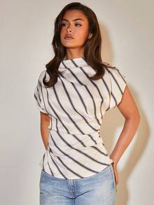 COSMINA Áo sơ mi sọc thanh lịch dành cho nữ, đa năng khi đi làm và đi làm, phù hợp mọi mùa - Nhiều màu - Xem 5