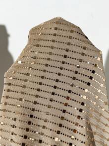 EgrlEra 女士性感亮片刺绣系带套装 - 金色 - 查看 7