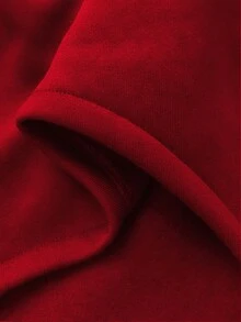 Maweii Women's Elegant Red Hooded Sweatshirt Dress,Plus Size,Wavy Hem Metal Ring Detail, Night Out Club,Autumn Girlism,Holiday Christmas New Year Outfit - Red - View 8