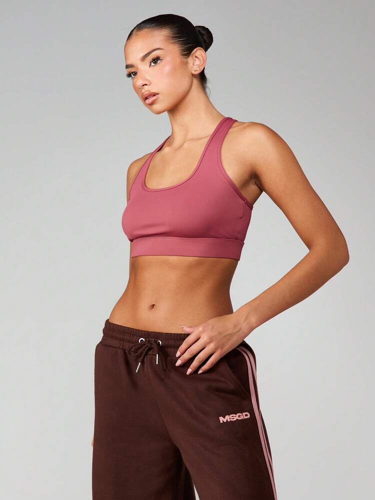 MISSGUIDED Racerback Sports Bra With Hook Closure